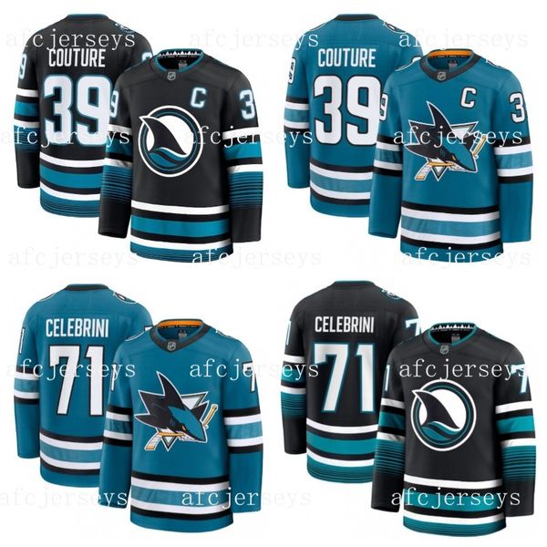 

Custom Hockey Jerseys for Men Women Logan Couture Macklin Celebrini Mario Ferraro William Eklund S-XXXL, Black