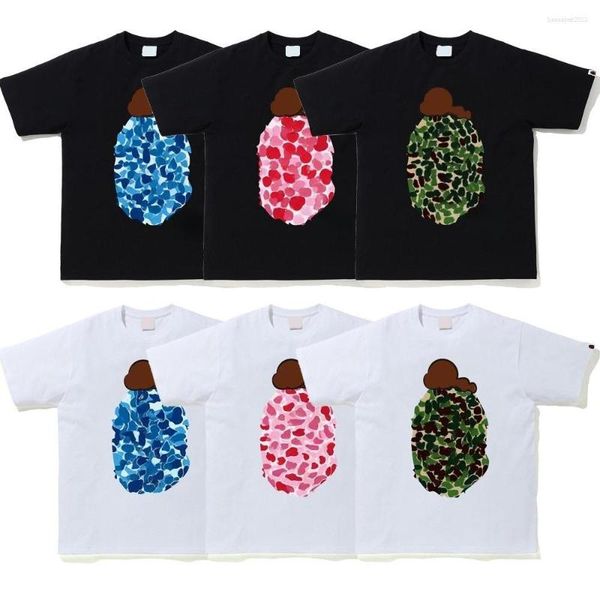 Men's T Shirts Designer American Retro T-shirt Fashion High Street Camouflage Printed Tees Loose Comfortable Cotton Short-sleeved Summer