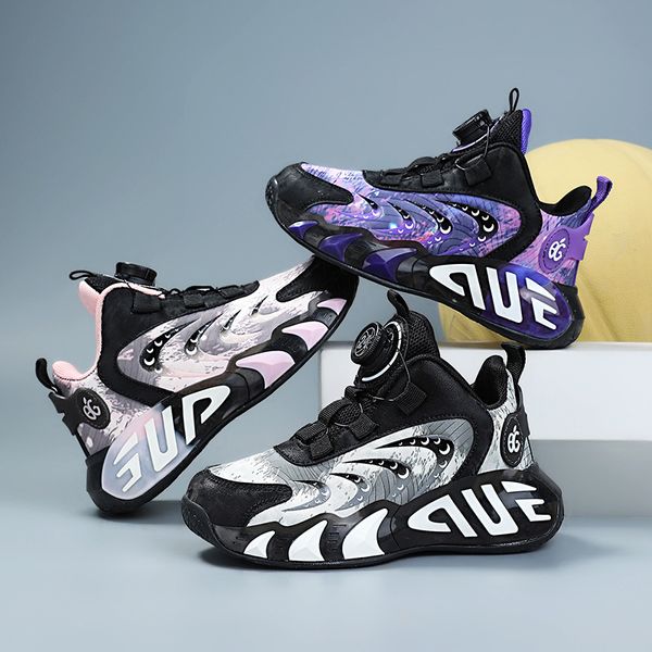 

kids basketball shoes Children Shoes Boy Sneaker Flexible Trainer School Running Boy Sports Shoes Anti Slip Tennis Sneaker for Kids, Black