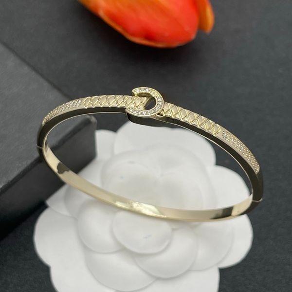 

18K Gold Plated Bracelet Brand Designer Crystal Bangle Letter Classic Zircon Bracelet Designer Luxury Bracelet with Box Party Wedding