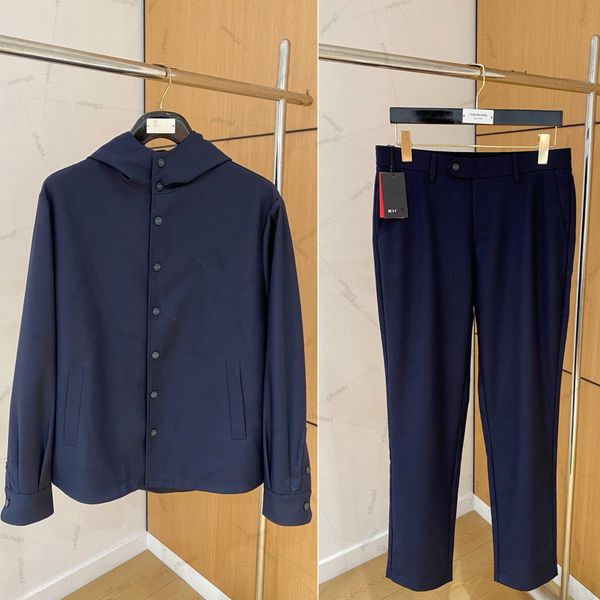 

Mens designer jacket old money style Kitdon jackets luxury hoodie buckle fashionable casual jacket set, Kito1-gray pants