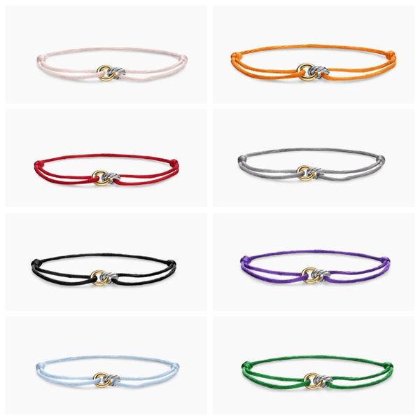 

Designer Bracelet Double Loop Nylon Rope Bracelet 18K Gold Plated 925 Silver Bracelet Buckle Cord Adjustable Size Bracelet Luxury Bracelet for Men and Women 8 Colors