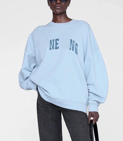 

Women' Hooded Sweatshirt Animebings 26 Spring New Niche Top Classic Letter Hand-Cranked Towel Embroidered Fleece Cotton Designer Crew Neck Pullover Hoodie Sweater, Sage