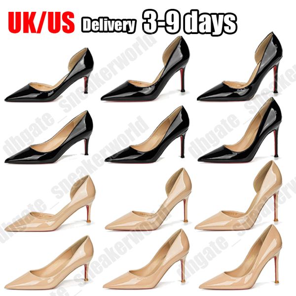 

Designer redbackground High Heels shoes women's sandals 6-10cm Sexy Black High Heels Sharp Pointed Suede Pumps Elegant Shallow Mouth Etiquette Shoes Size 34-42, Blue