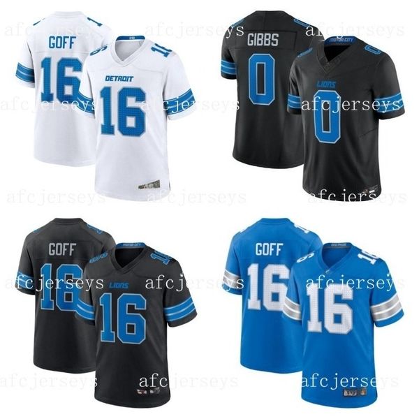

Custom Football Lionss Jerseys Jahmyr Gibbs Amon-Ra St. Brown Aidan Hutchinson Jared Goff Jameson Williams Big size Jerseys 3XL-7XL, Black