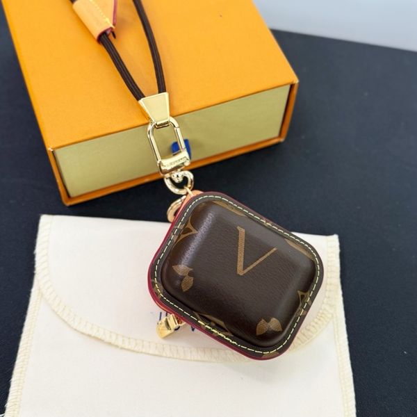 

Keychain Designer Lanyard Bag Key Holder Keychain bag charm Fashion Leather Hanging Rope Men Keychain Women Headphone Keychain Gift