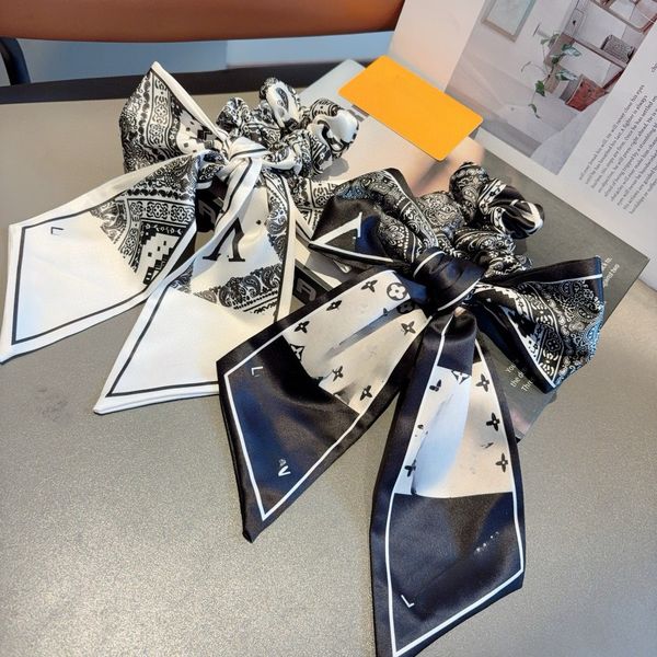 

Designer Women Brand Double Letter Printing Pony Tails Holder Headbands Charm Womens Girls Bowknot HairBands Hair Rubber Bands Cloth Fabric HeadWrap Headwear