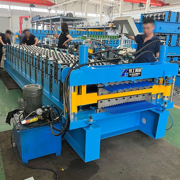 

Trapezoidal Roof Panel Roll Former Machine High Precision 1000mm Input Width 1100mm Effective Width Automated Cutting System Durable