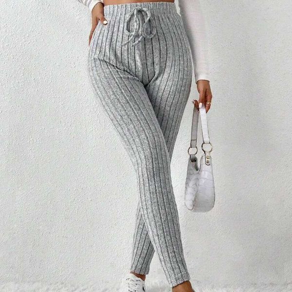 Women Striped Fitness Elastic Yoga Leggings High Waist Butt Lift Gym Trainning Tights Fashion Thread Slim Trousers