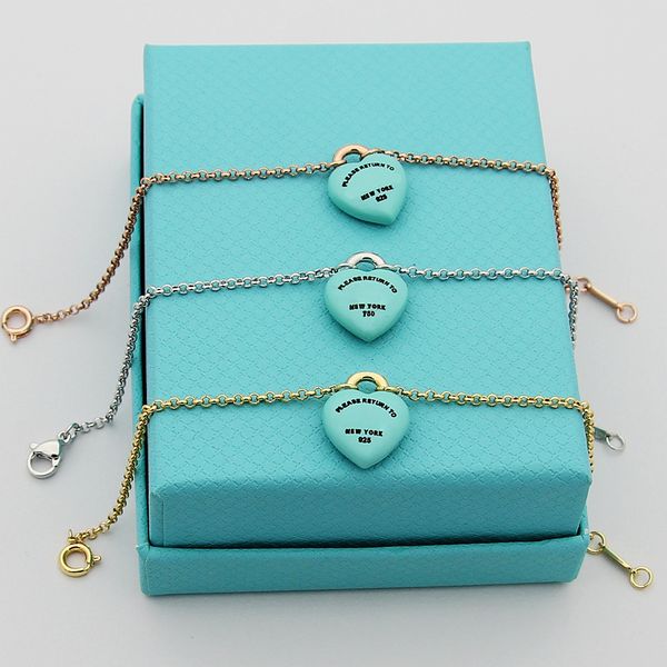 Not Faded Luxury Bracelet Necklace Green Heart Pendant Bracelet Top Quality Brass Elegant Designer Set For Women Girls