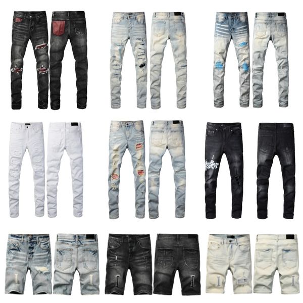

mens jeans designer womens jean shorts men High quality slim fit black jeans Hip hop ripped hole motorcycle casual jogging pants Wear sports shorts for daily wear, Jeans1