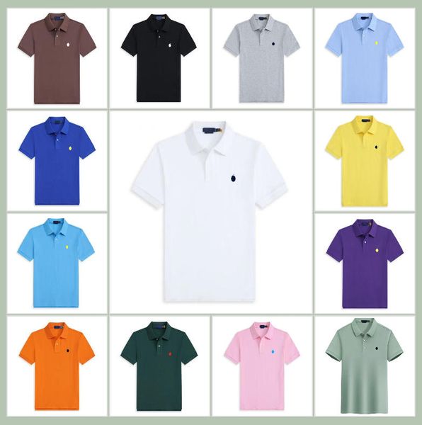 

Designer Polo Shirt Summer Mens Solid Color T-shirts Luxury Brand Fashion Embroidery LOGO Casual Loose Short Sleeve Tee, Lihgt green