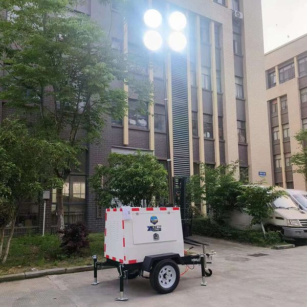 

Vertical Mast Mobile Lighting Tower with High Intensity 600W LED Floodlights and Compact Trailer for Easy Transport to Roadwork Projects