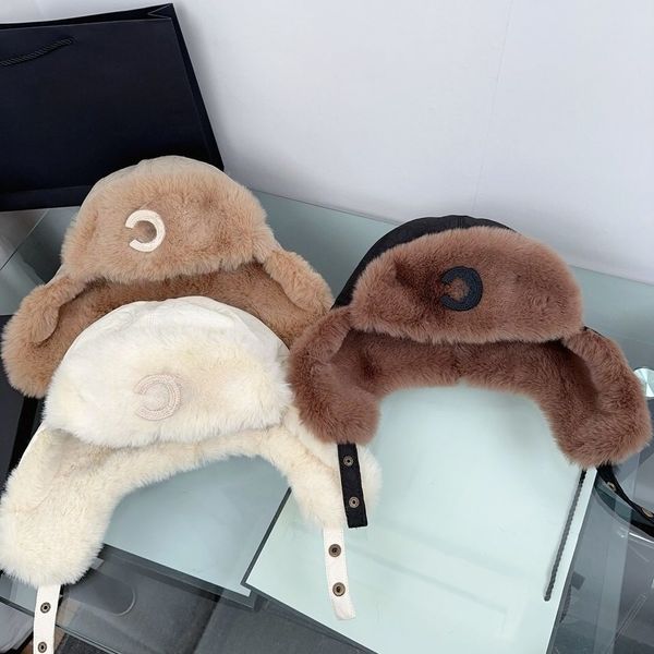 

Luxurys Designer Hat Men Women Trapper Hats high quality Winter Cap thickened fashion Ear Protection Caps Warm Leisure Windproof, Black