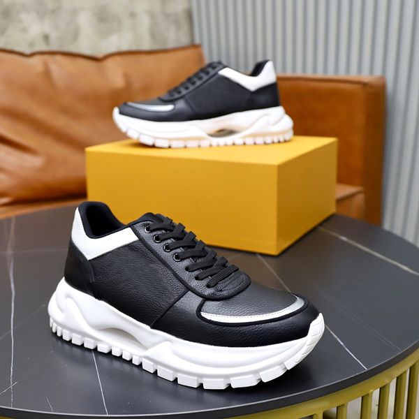 

Classic Running Shoes Luxury Genuine Leather Mens Shoes Lightweight Sports Skateboard Shoes Thick Bottom Trainers 1042, A3