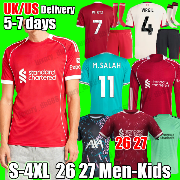 

XXXL 4XL soccer jerseys ISAK WIRTZ MAC ALLISTER SZOBOSZLAI SALAH lIVeRpOOL kit 25 26 kids goalkeeper men kids kit long sleeves lFc training kit 26 27 Top football shirt, 25 26 gk1 adult
