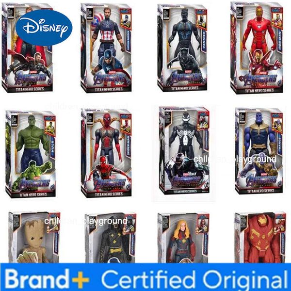 Disney 30cm Marvel Avengers Thanos Hulk Spiderman Iron Man Captain America Thor Black Panther With Sound And Light Action Toy Gifts H260123
