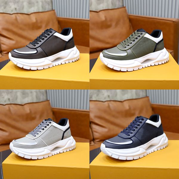 

Men Classic Sneaker Designer Casual Shoes Platform Skateboard Shoes Genuine Leather Lace-Up Sports Running Shoes 1042, A3