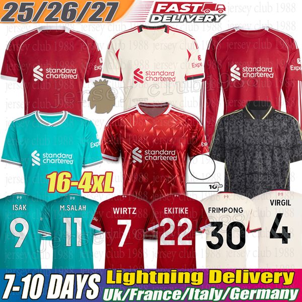 Liverpool 26 27 Mohamed Salah ISAK wirtz Ekitike SZOBOSZLAI football kits MAC ALLISTER VIRGIL GAKPO Kerkez Frimpong long sleeves Soccer Jerseys 25 26 xxxl 4xl men