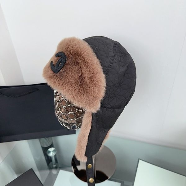 

Luxury Trapper Hats Womens Hat Mens Hat Winter Lined Thickened Warm Hat Designer Ear Muffs Hat Hat Winter Warm Hat, Ivory