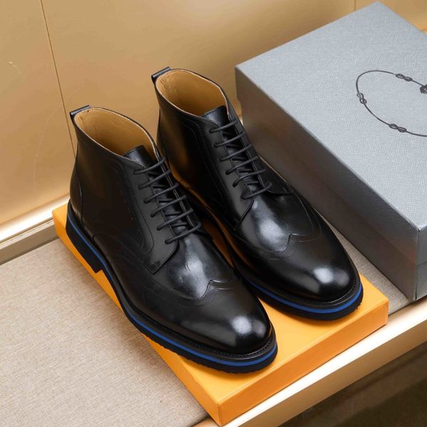 Designers Boots Men Loafers Martin Boots Mens Business Office Formal Monograms Dress Shoes Italy Brand Party Wedding Ankle Boots Size 38-47