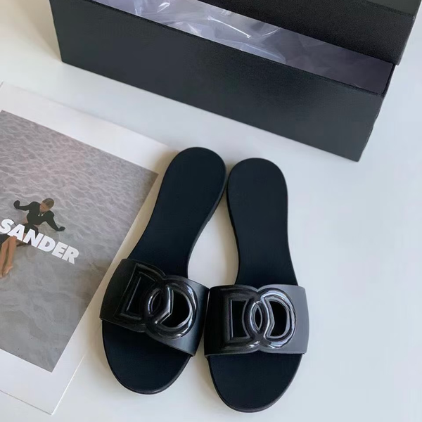 

Designer Sandals Women Interlocking Slides Rubber Slippers Ladies Flat Beach Jelly Script Blue Summer Fall Mules Outdoor Waterproof Luxury Size 36-42, Color 3