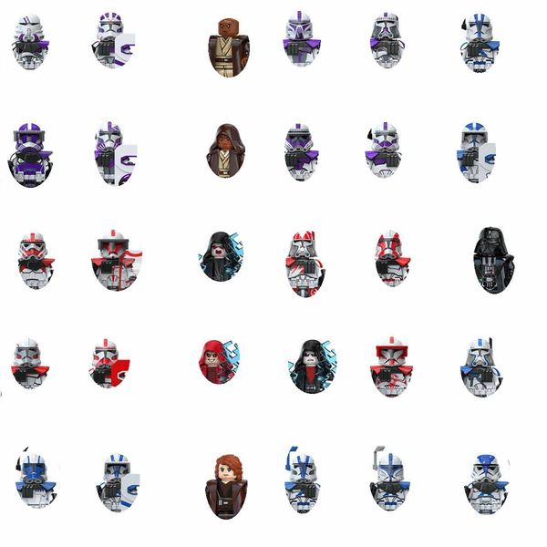 TV6117 TV6118 TV6119 10Pcs/Lot Space Wars Movie Clone Troopers DIY Bricks Building Blocks Mini Action Figures Kids Educational Toys
