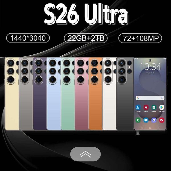 S26 Ultra Smartphone 22GB+2TB Large Storage Android 12 System High Performance Mobile Phone Global Version External Stylus Pen Dual SIM