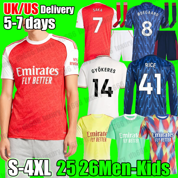 

4XL aRsENaLjersey 25 26 gunners soccer jersey aRsENaLed jersey SAKA RICE ZUBIMENDI GYOKERES 2026 football shirt Top training kit goalkeeper long sleeve men kids kit, Black