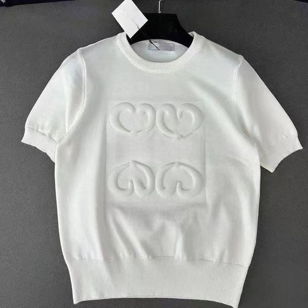 

Womens t shirt Knits sweater designer tank top women Tees tops Knitted Sweater Round Neck Pullover with Concave Convex Technology Sweater Fashion tanktop, A13