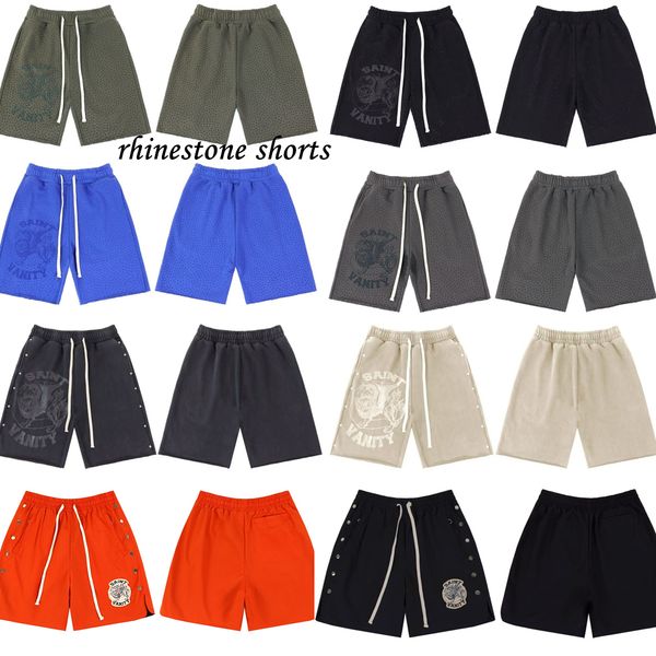 

saint vanity shorts rhinestone shorts mens designer shorts short jorts summer cotton beach pants men knee length street draw rope letter hip hop Shorts trousers pant, Style 12