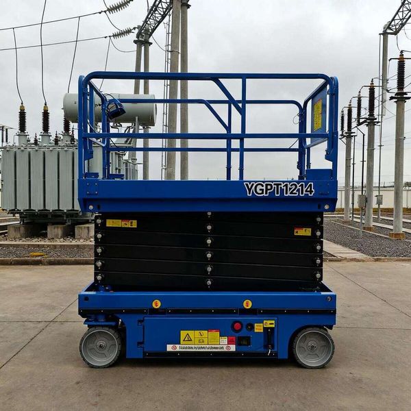 

Zero Emission Electric Scissor Lift 8m Self Propelled Wheeled Platform For Eco Friendly Indoor Facility Repair And Cleaning Work
