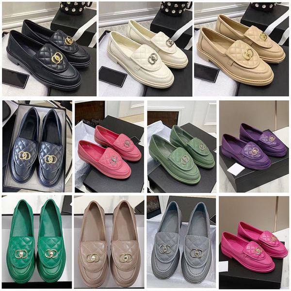 

Womens Loafers Designer Dress Shoes Diamond Pattern Rhomboid Quilted Loafer Leather Mules Sandals Comfortable Low Heel Casual Shoes 779, A10