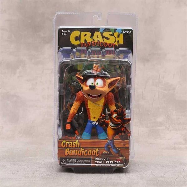 NECA Crash Bandicoot with Crate Replica Action Figure Model Toy Gift For Collection 70% off Clearance Sale