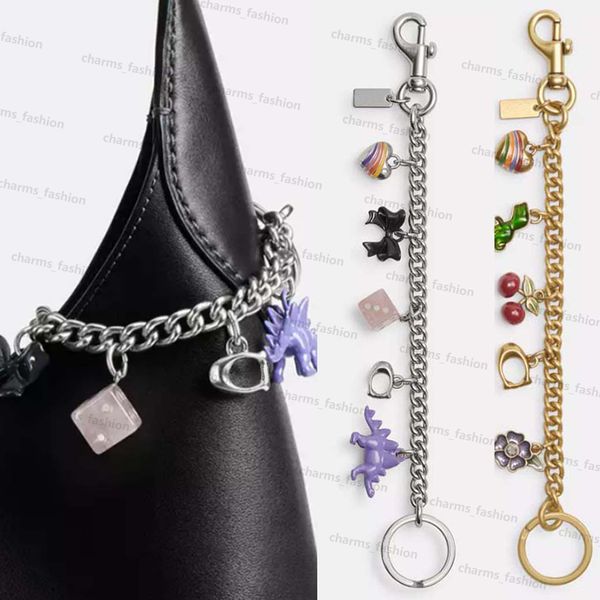 

2026 Designer Bag Charm Small Taxi Small Pretzel Bag Charms Key Chain Luxury women Wallet Keychains Keys Keyring Designer Keychain