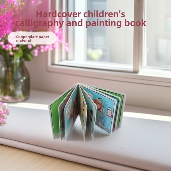 

Manufacturer Cover Hardcover Inner Pages White Cardboard Mounted Butterfly Binding Handmade Children's Calligraphy and Painting Picture Book