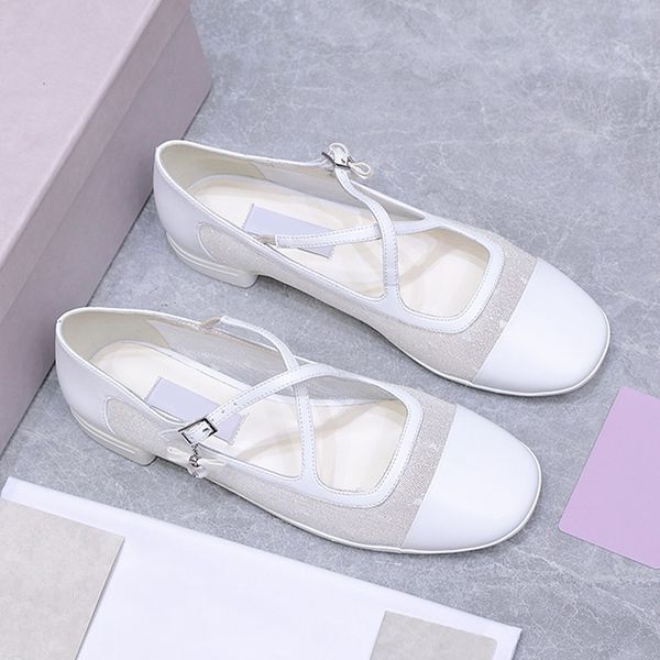 

New Designer Women Eleri Crystal Ballet Flats Dress Shoes Crystal Mary Janes Breathable Casual Flats 1036, A6