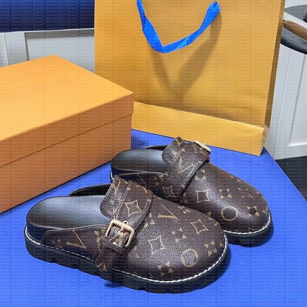 

slides Famous Designer Women Men 35-45 luxury Slides Slipper Pool Pillow Platform Slippers Classic Summer Scuffs Flat Comfort Mule Denim Embossed Soft High quality, Color 1