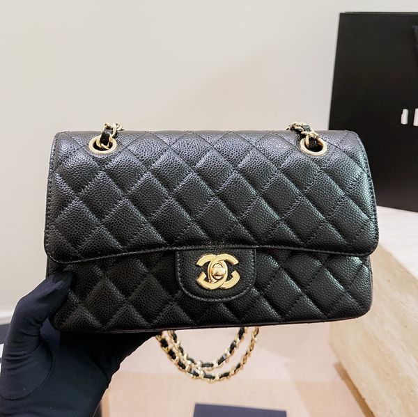 

Designer Handbag Shoulder Chain Bag Clutch Flap Totes Bags Wallet Check Velour Thread Purse Double Letters Solid Hasp Waist Square Stripes Women Luxury Handbags 002, #1 26cm caviar