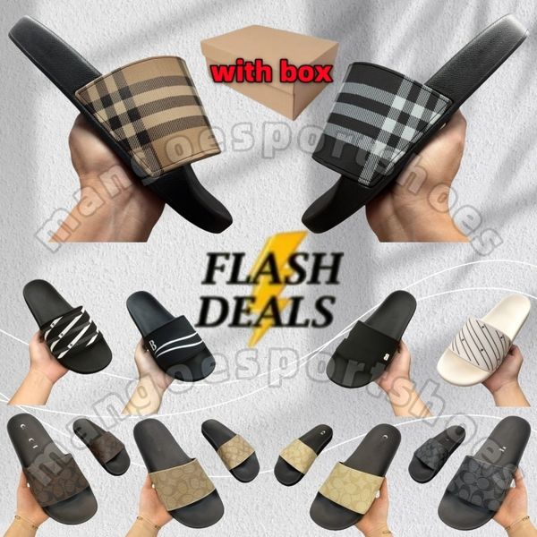 

2026 Designer Fashion Slipper Sliders Slides Sandals c0acher Slippers For Men Women Hot Unisex Pool Beach Flip Flops Free Shipping With Box Size 35-46, Burgundy