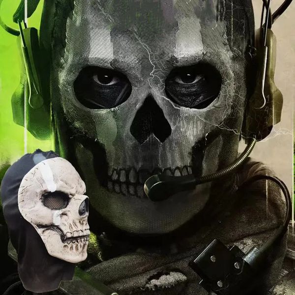 Unisex Halloween Horror Ghost Skull Mask Call of Duty MW2 Latex Headgear Helmet Cosplay Perform Party Masquerade Prop Cosplay 260124