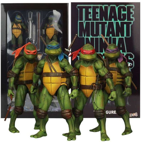 NECA 4pcs Teenage Mutant Turtles Action Figure TMNT Edition Movable Movies Model Turtle Ninja Anime Kids For Toy Doll Gift Y260128 26Y0810