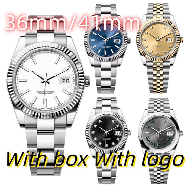 

luxury watch super clone watch mens watch designer watch women watches men watch high quality Men's Watch 41mm Ladies' 36mm mechanical Couple wristwatch mens with box, Clear