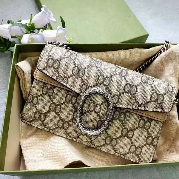 

Designer bag Women bag Purse bag Shoulder bag Ophidia Dionysus Bag Messenger Handbag Cross body Luxury bag Mini Bag Brown Fashion Leather Classic Chain Flap bag, G19-25cm