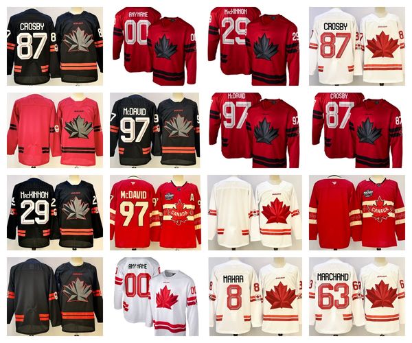87 Sidney Crosby Canada 2026 Olympices hockey jersey Connors McDavid Nathan MacKinnon Mitch Marner Macklin Celebrini Adin Hill Schaefer Bedard Cale Makar Stitched