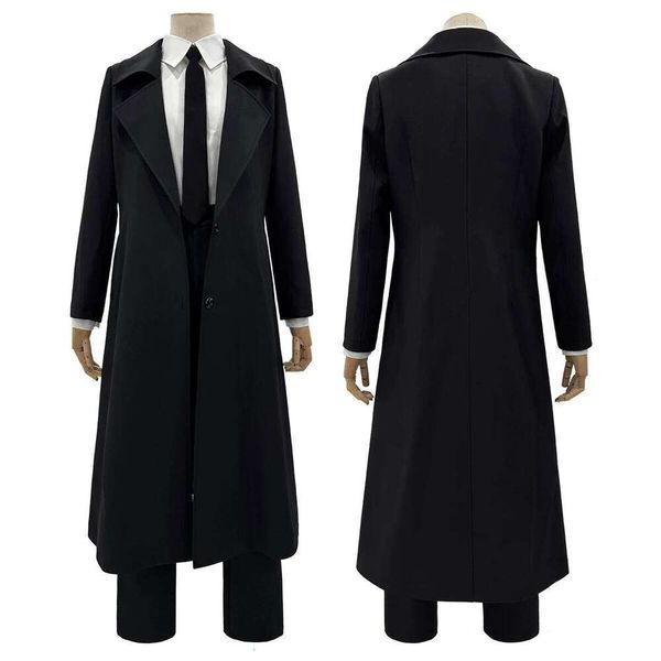 2026 Chainsaw Anime Makima Cosplay Costume Wig White Shirt Black Coat Pant Tie Halloween Christmas Convention Daily Wear