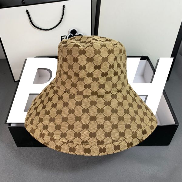 

GG Designer Mens Womens Bucket Hat Fitted Hats Multicolour Reversible Canvas Designers Cap Hats Men Summer Fitted Fisherman Beach Cap, Beige