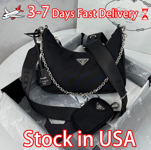

Designer Bag Luxury Bag Shoulder Bag Handbags Moon Bag Re edition Nylon Bag Underarm Bag Black Crossbody Bag Women handheld Bag High Quality Underarm Bag Purse, #11