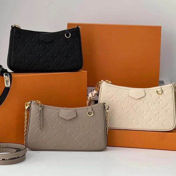 

Designer bag Luxury handbag Easy Pouch Strap shoulder bag high-end Women's bag pochette crossbody bag top Quality black embossed Mahjong bag designer bags for women, #3-19 x 11.5 x 3cm