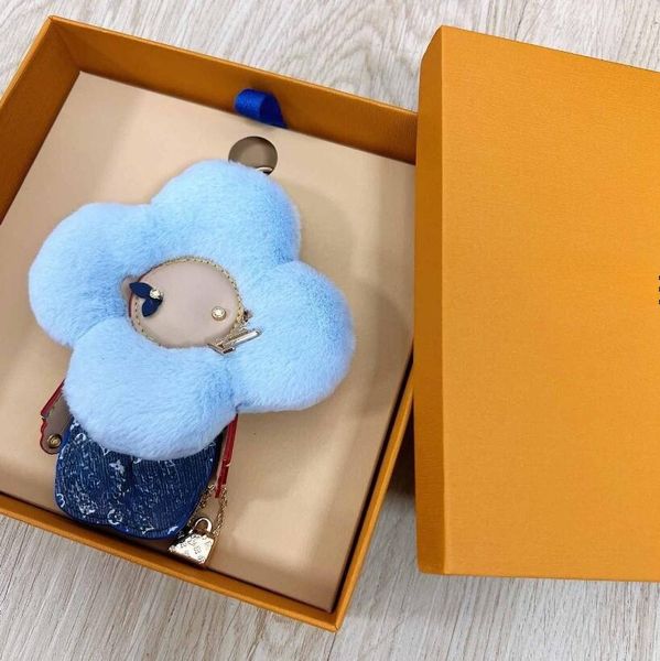 

Designer Luxury Bag Charm Lemon Key Wallet Keychains Coin Purses Women Plush Toy Key keychain bag pendant, Gray 2 no box